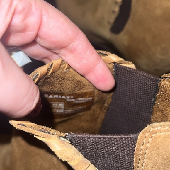 NWOT Women’s Western Ariat Leather Wedge Ankle Boots in Cognac - Picture 9 of 10